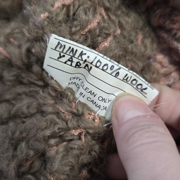 Vintage Norma Canada Womens Mink Fur Wool Yarn Coat Cabincore - Picture 6 of 11